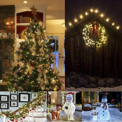 Christmas Backyard String Lights 2-Pack, 18ft 50 LED Waterproof