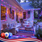 2-Pack White Porch String Lights, Weatherproof LED