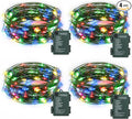 4-Pack 50 LED Christmas Twinkle Lights, 4ft Waterproof for Patio