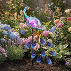 33" Solar Peacock Garden Statue Light, Outdoor Decor