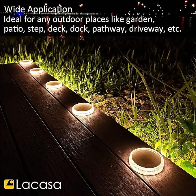 Solar Dock Lights 4-Pack, Waterproof LED