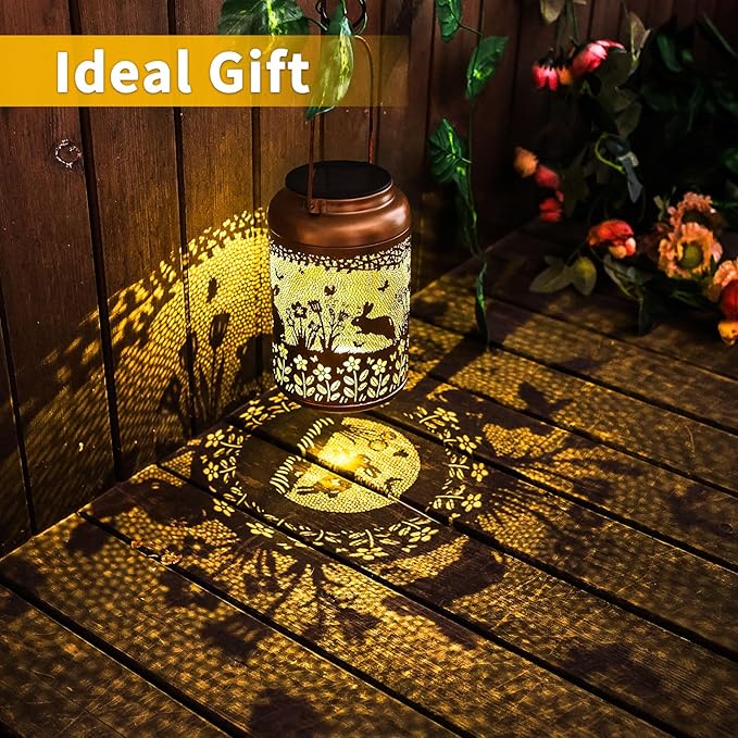 Classic Rabbit Solar Lanterns for Patio, Waterproof LED