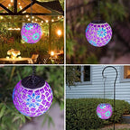 Solar Mosaic Lanterns, Patio Hanging LED Decor