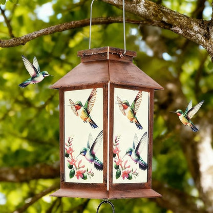 JOBOSI Solar Lantern Hummingbird, Portable Decorative Gift, Solar Light, Gifts for Mom, Women, Grandma, Garden Yard Lawn Decoration, Christmas and New Year Gift