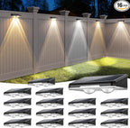 16-Pack Solar Fence Step Lights, Waterproof
