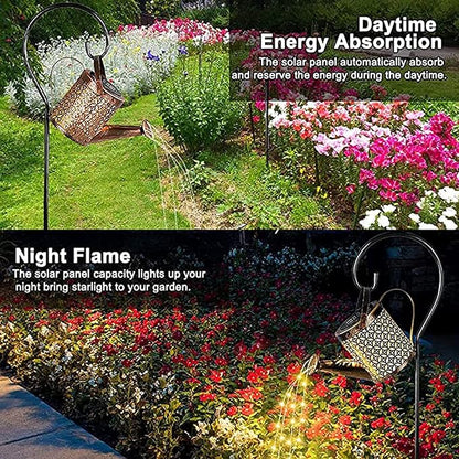 Solar Watering Can Lights, LED Lantern Outdoor Light, Hanging Waterproof Outdoor Shower Garden Lights,Solar Lanterns for The Garden Pathway Yard Lawn Patio Landscape Decor (with Bracket)