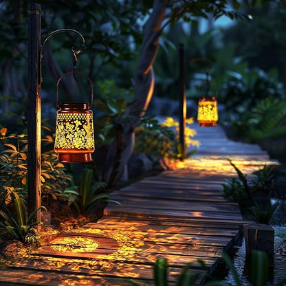 Homemory Solar Lanterns Outdoor Waterproof Hummingbird Lights Garden Decor, Birthday Gifts for Women Mom Grandma, LED Hanging Solar Lights for Yard, Patio, Backyard, Porch, Lawn