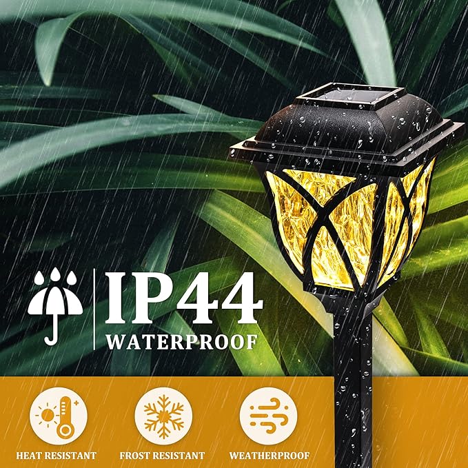 6-Pack Warm White Solar Path Lights, Outdoor Walkway LED
