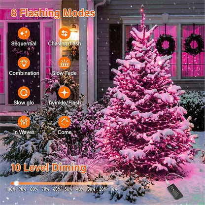 Christmas String Lights, 66ft 200 LED Waterproof Twinkle Lights