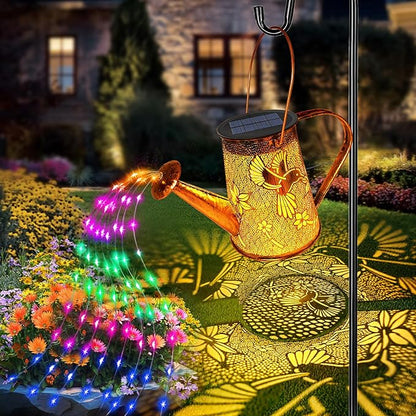 Solar Watering Can Lights, Hummingbird Gifts for Women Mom Grandma Birthday, Waterproof Outdoor Multicolor Garden Decor Large Hanging Solar Lanterns Garden Light for Patio Porch Yard Flowerbed Pathway