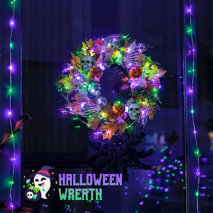 Christmas Porch String Lights 4-Pack, 16ft 50 LED Waterproof