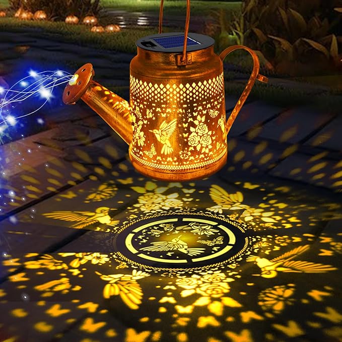 Hummingbird Solar Hanging Lanterns, Rustic Patio Decor