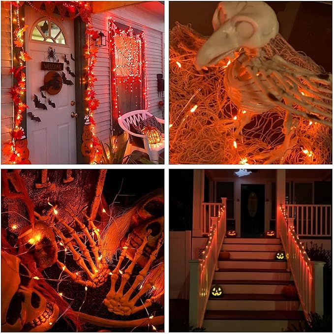 Halloween Backyard String Lights 2-Pack, 132ft 400 LED Waterproof