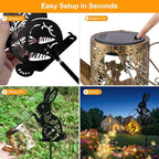 Solar Bunny Garden Statue Light, Outdoor Decor