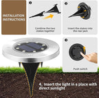 12-Pack Cool White Flat Solar Driveway Lights, Waterproof LED