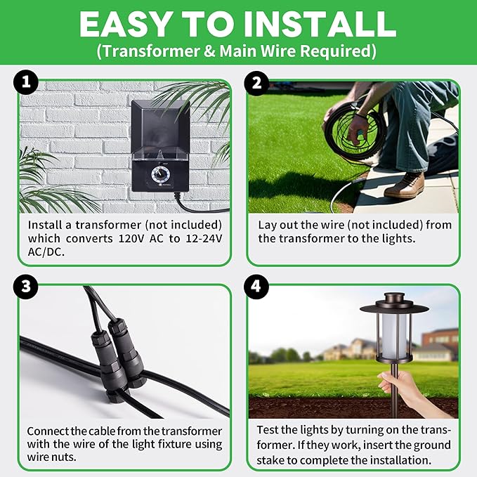 Pathway Landscaping Lighting Low Voltage, 5CCT Adjustable Setting Garden Path Light LED 12V, Outdoor Waterproof Walkway Lights, 5W 150LM ORB All Aluminum for Outside Patio Yard (10 Pack)