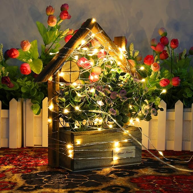 1Pack Waterproof Waterfall String Lights Decorative Twinkle Starry Lights,8 Modes with 10 Strands 250 LEDs Battery Operated Branch Lights with Remote Timer for Garden Outdoor