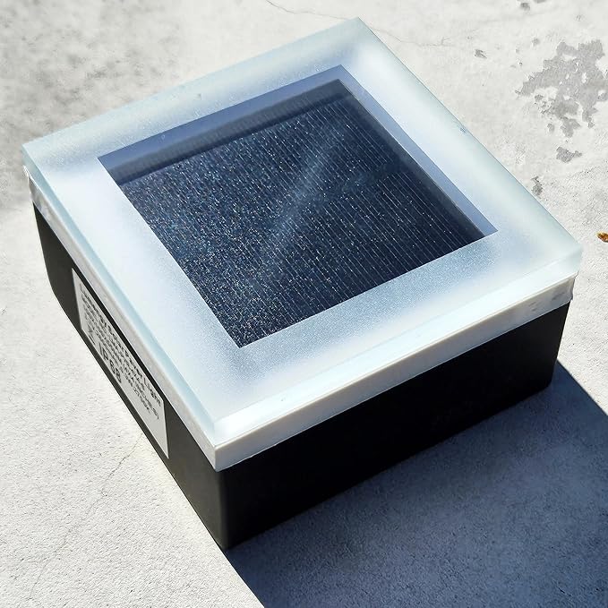 LUMENGY Solar Paver Light 4x4 Inch (3.93x3.93), Stainless Steel with Tempered Glass, 2700K Warm White Glare-Free Lighting for Driveways, Walkways and Patios, IP67 Waterproof, Drive-Over Rated V2