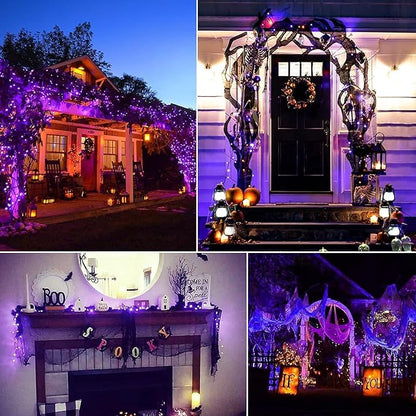 Christmas Porch String Lights 2-Pack, 50 LED Waterproof