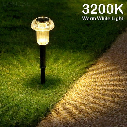 Solar Lights Outdoor 8 Pack Solar Pathway Lights Outdoor 3000K Warm White LED Waterproof Mushroom Lighting Stake for Outside, Yard, Garden, Path, Lawn, Driveway, Patio, Landscape Decorations