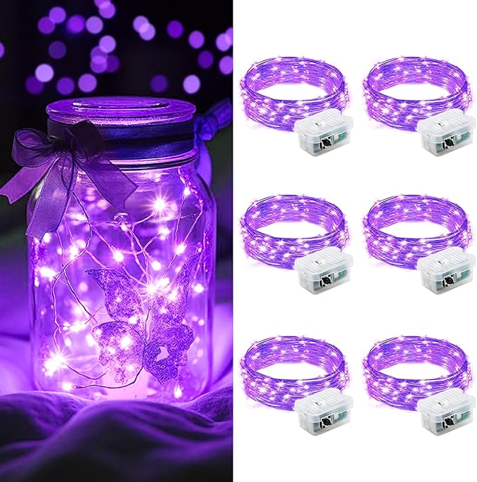 6-Pack Christmas String Lights, 7ft 20 LED Waterproof Twinkle Lights