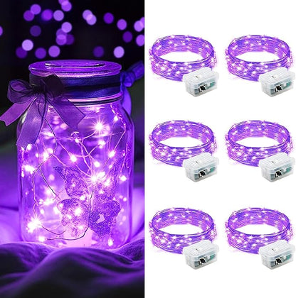 6-Pack Christmas String Lights, 7ft 20 LED Waterproof Twinkle Lights