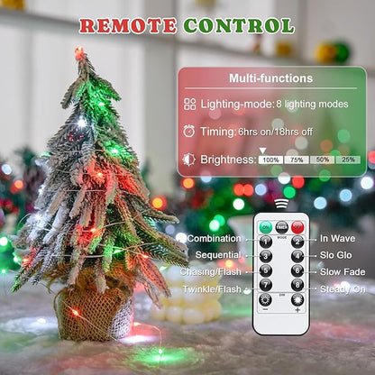 2-Pack Christmas String Lights, 66ft 200 LED Waterproof Twinkle Lights