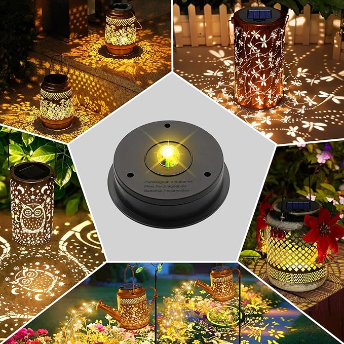 YJFWAL 1P Solar Light Replacement Top(Top Size 3.15 inch, Bottom Size 2.76 inch) LED Solar Panel Lantern Lid Lights for Lanterns Garden Patio Decor(Warm White)