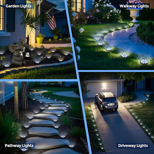 SOLPEX Mini Solar Ground Lights, 20 Pack Solar Lights Outdoor Waterproof, Landscape Lighting for Garden Pathway Driveway Walkway (Cool White)