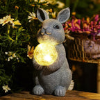 Solar Rabbit Garden Statue Light, Outdoor Decor