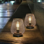 Courtyard Solar Hanging Lanterns, Rustic Garden Decor