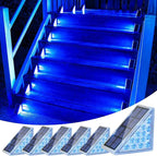 6-Pack Blue Sleek Solar Patio Lights, Outdoor LED