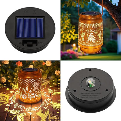 YJFWAL 1P Solar Light Replacement Top(Top Size 3.15 inch, Bottom Size 2.76 inch) LED Solar Panel Lantern Lid Lights for Lanterns Garden Patio Decor(Warm White)