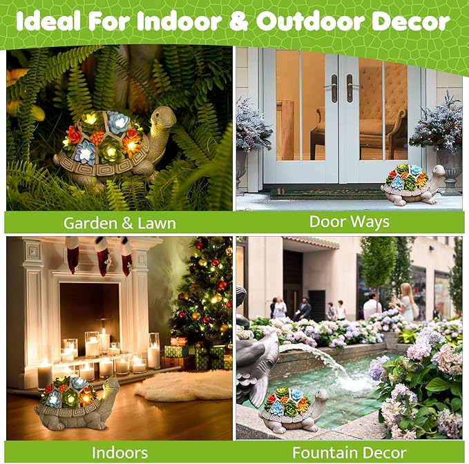 Turtle Solar Lawn Figurine Light, Waterproof