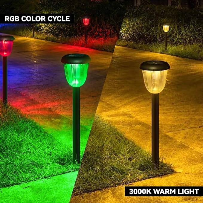 8-Pack Solar Path Lights, Outdoor Yard LED