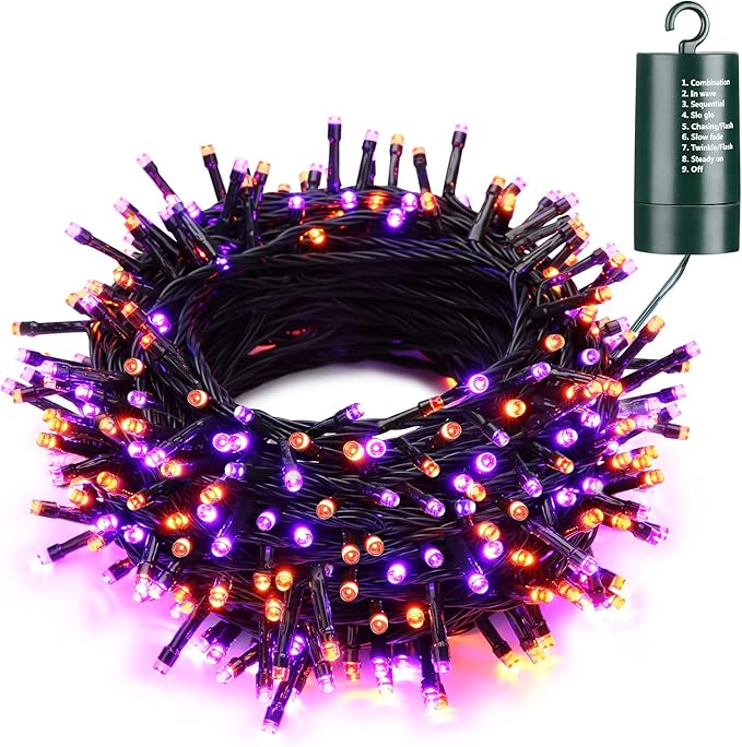 Orange Halloween Lights, 66ft LED Waterproof