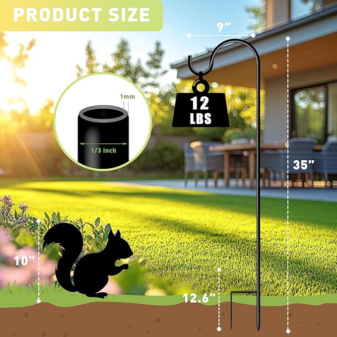 Heavy-Duty Shepherd's Hooks 4-Pack, 35" Garden