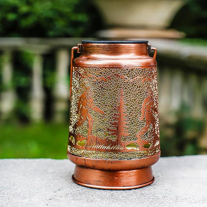 Bigfoot Solar Lanterns Outdoor Waterproof Hanging Solar Lights Big Foot Sasquatch Gifts for Men Women Metal Decorative LED Lanterns for Yard, Patio, Lawn, Pathway, Landscape, Garden Decor