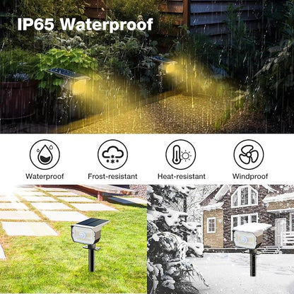 nipify Solar 1 Pack Spot Lights Outdoor Motion Sensor with 3 Modes,Solar Spotlights Outdoor Waterproof 2-in-1 Auto On/Off Landscape Lighting for Outside Yard Wall Garden Pathway, Warm White