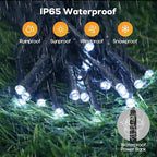 2-Pack 66ft Christmas LED String Lights, Waterproof Timer Lights