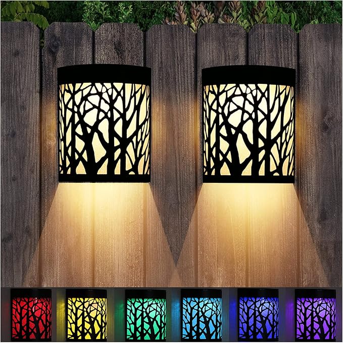 2-Pack Warm White Solar Deck Lights, Outdoor LED