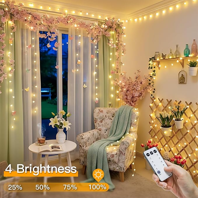 Christmas Fairy Lights, 33ft 100 LED Battery Twinkle Lights