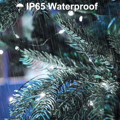 4 Pack Fairy Lights Battery Operated, 16.4 Ft 50 LED Starry Fairy Lights with Auto Timer Dark Green Copper Wire Twinkle Lights IP65 Waterproof for Wedding Bedroom Christmas (Cool White)