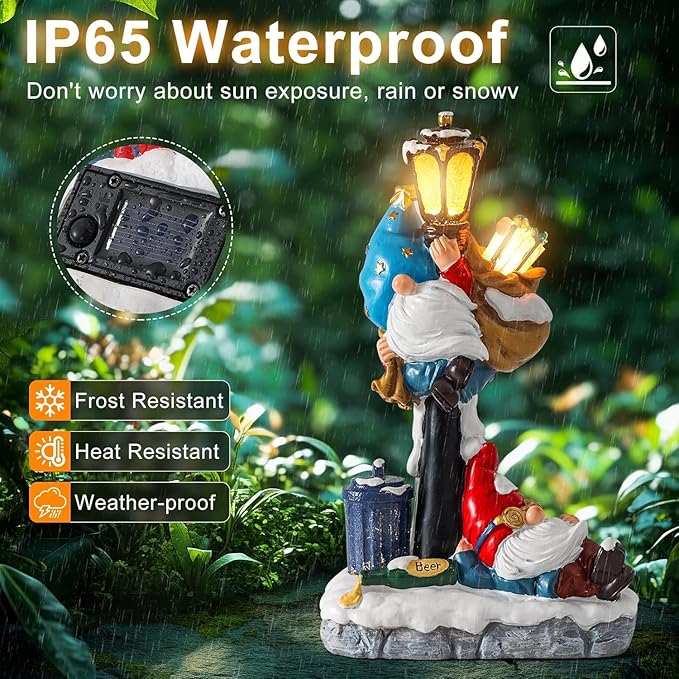 Gnome Solar Lawn Figurine Light, Waterproof