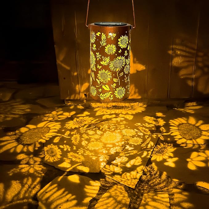 2Pack Sunflower Solar Lanterns Outdoor Waterproof, Birthday Gifts for Women Mom Grandma, Hanging Solar Lights for Yard, Patio, Porch, Garden Decor, Christmas Gifts for Her/Him