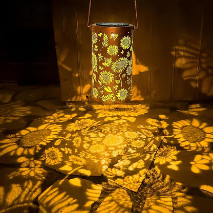 2Pack Sunflower Solar Lanterns Outdoor Waterproof, Birthday Gifts for Women Mom Grandma, Hanging Solar Lights for Yard, Patio, Porch, Garden Decor, Christmas Gifts for Her/Him