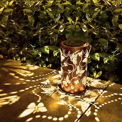 Birthday Gifts for Women Grandma,Solar Lantern Outdoor Waterproof,Butterfly Garden Decor,Metal Hanging Decoration Lights for Outside,Yard,Patio,Porch,Backyard,Christmas,Thanksgiving