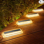 4-Pack Warm White Solar Gutter Lights, Outdoor LED