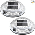 Solar Fence Lights 2-Pack, Waterproof LED