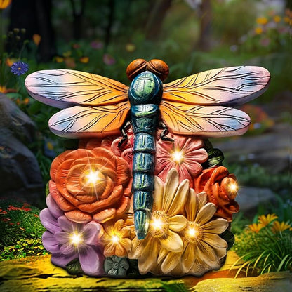 Linkax Birthday Easter Gifts for Adults Women Mom Grandma, Solar Dragonfly Lights Garden Decor, Outdoor Solar Dragonfly Figurine for Outside Patio Yard Front Porch Home, Gardening Housewarming Gifts